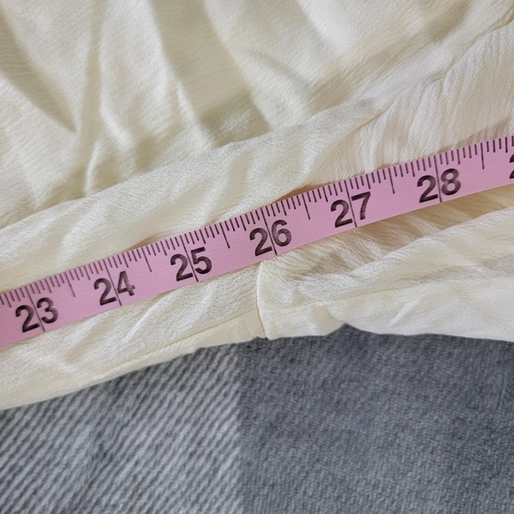 NWT Lovestitch Ivory 1 Piece Jumpsuit Wide Leg Gauzy Crochet Top Pockets Size S - Picture 14 of 16